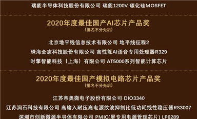 群芯閃耀！“2020硬核中國(guó)芯”獲獎(jiǎng)榜單出爐